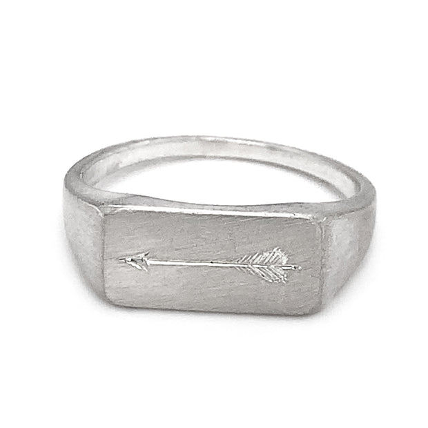 Sterling Silver Choose Your Weapon Signet Ring - "Arrow"
