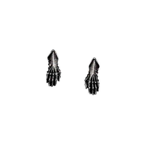 Single Sterling Silver Stud Earring - "Tiny Right Gauntlet"