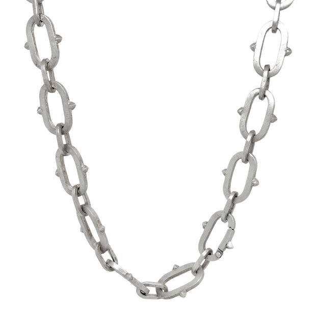Sterling Silver Spiked Statement Chain - "Valor"