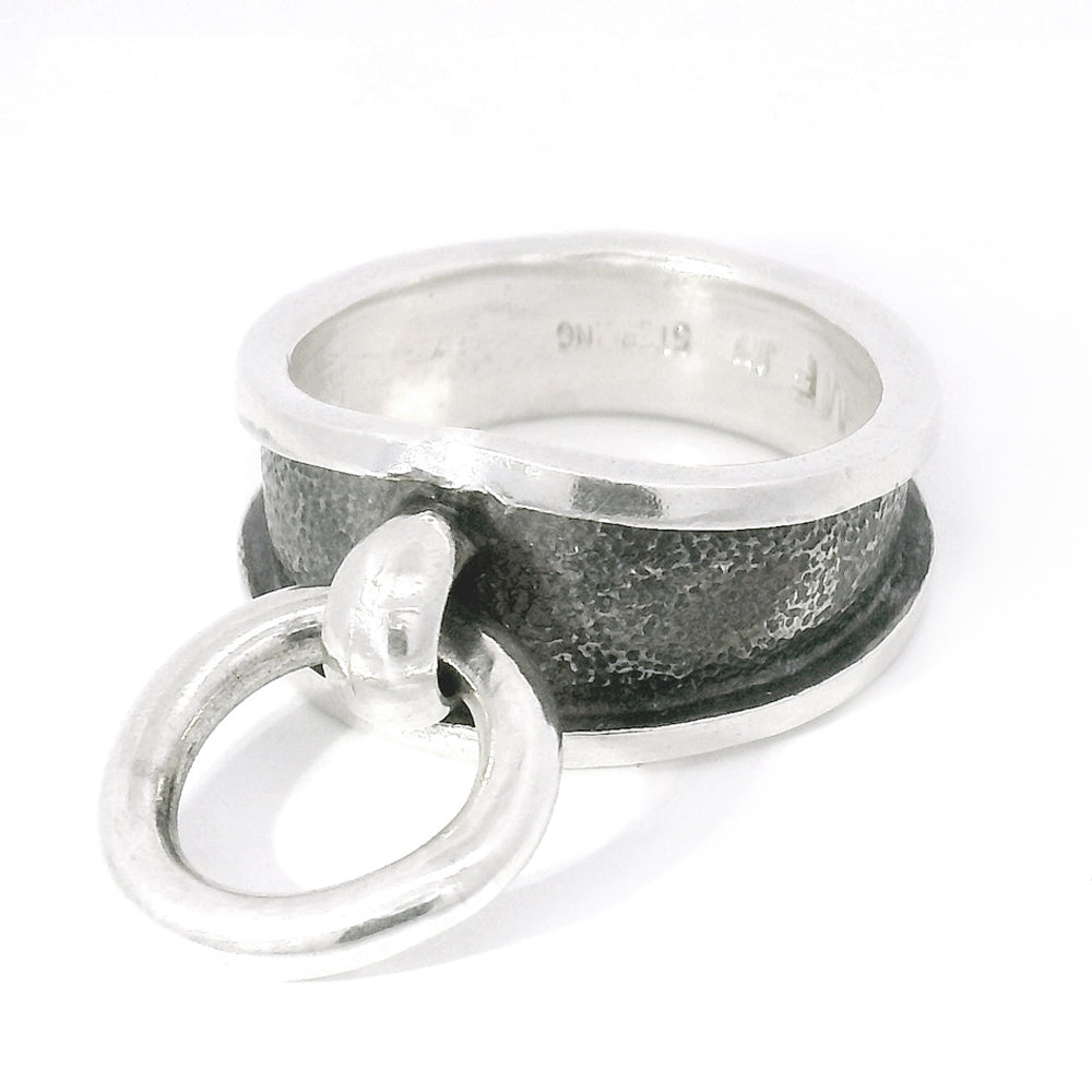 Oxidized Sterling Silver Ring - "Tether"