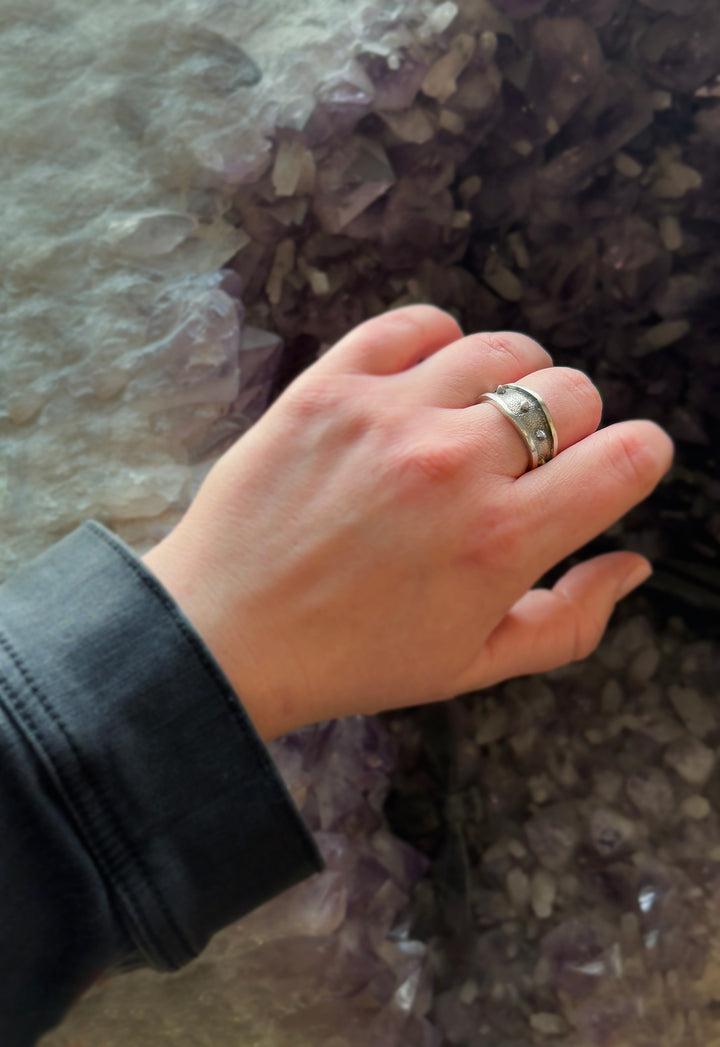 Sterling Silver Fashion Ring - "Pitfall"