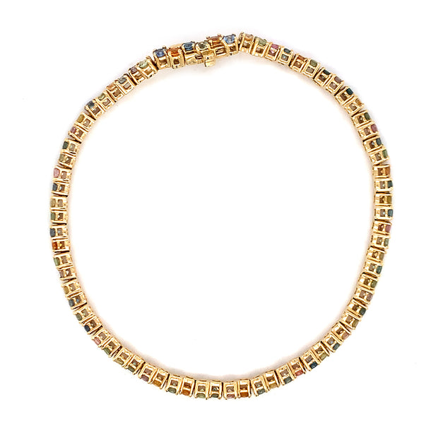 Montana Sapphire Tennis Bracelet - "Rainbow Stepping Stones"