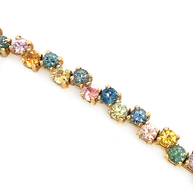 Montana Sapphire Tennis Bracelet - "Rainbow Stepping Stones"