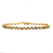 Montana Sapphire Tennis Bracelet - "Rainbow Stepping Stones"