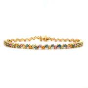 Montana Sapphire Tennis Bracelet - "Rainbow Stepping Stones"