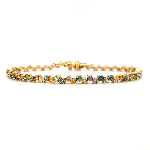 Montana Sapphire Tennis Bracelet - "Rainbow Stepping Stones"