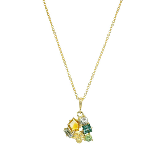 One-of-a-Kind Montana Sapphire Cluster Pendant - "Pirata's Hoard"