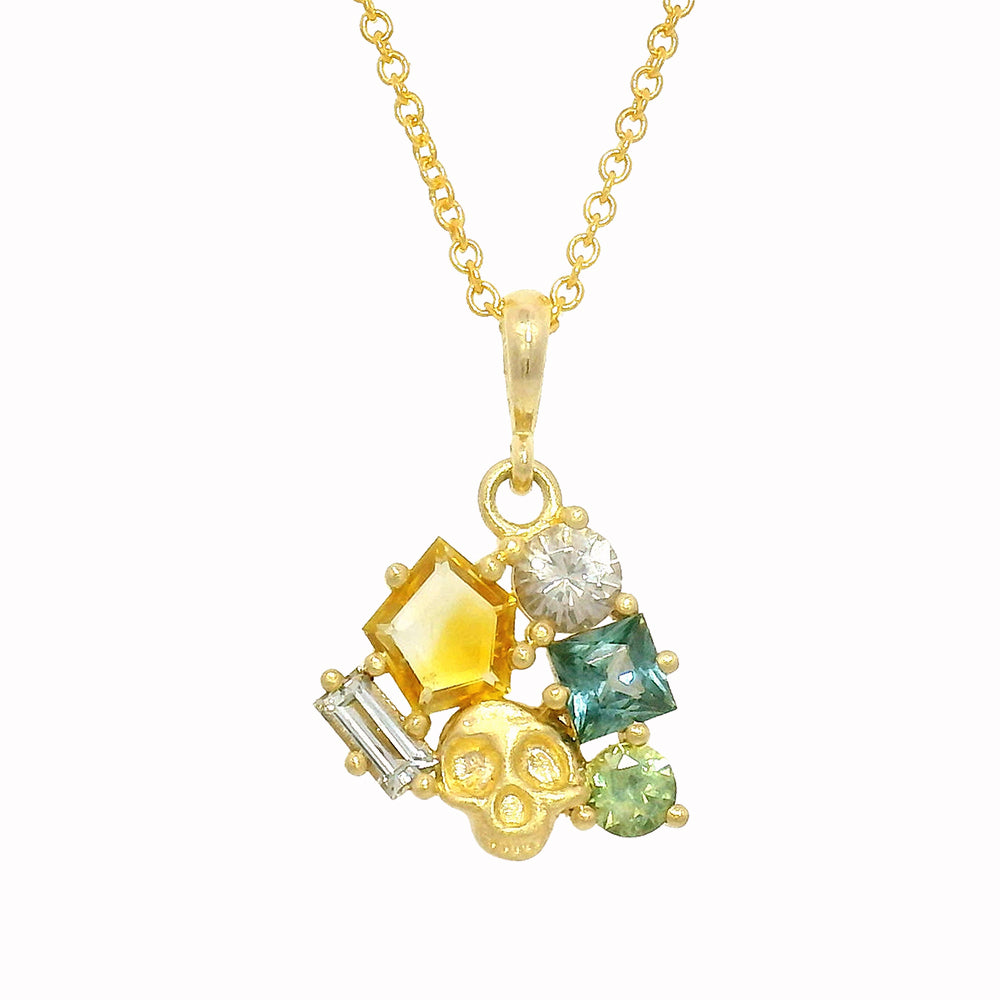 One-of-a-Kind Montana Sapphire Cluster Pendant - "Pirata's Hoard"