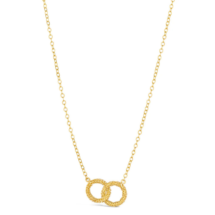 Petite Yellow Gold Necklace - "Interlocking Circles"