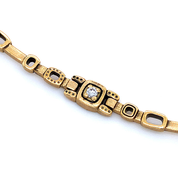 Diamond & Yellow Gold Collar Necklace - "Path"