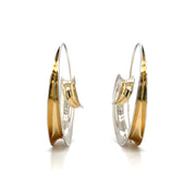 Sterling Silver & Gold Earrings - "Medium Spiral"
