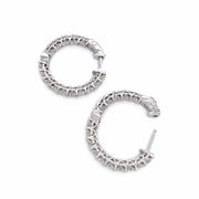 Diamond & White Gold Hoop Earrings - "Bright Flash"