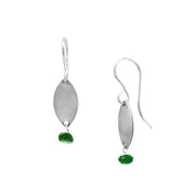 Sterling Silver Gemstone Accent Drop Earrings- "Green Chrome Diopside"