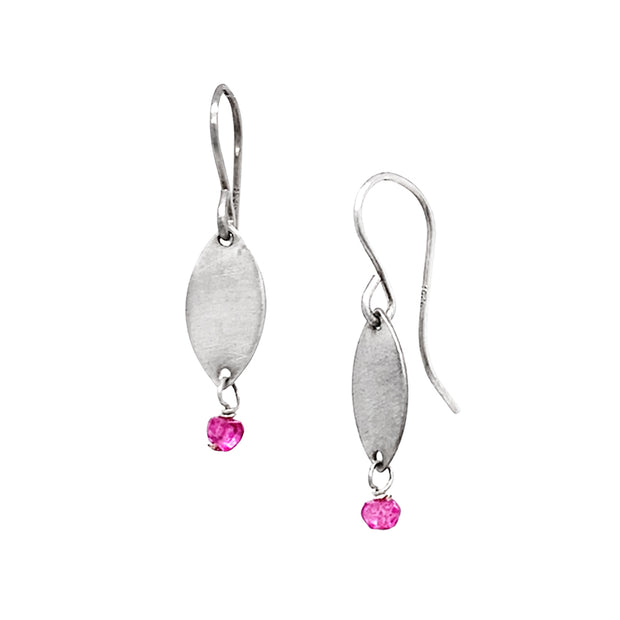 Sterling Silver Gemstone Accent Drop Earrings- "Pink Topaz"