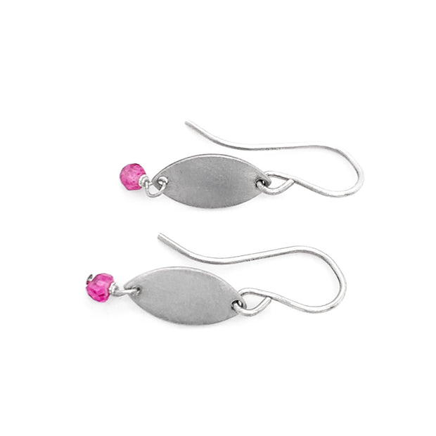 Sterling Silver Gemstone Accent Drop Earrings- "Pink Topaz"