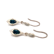 One-of-a-Kind Blue Pear Montana Sapphire Drop Earrings - "Eloise"