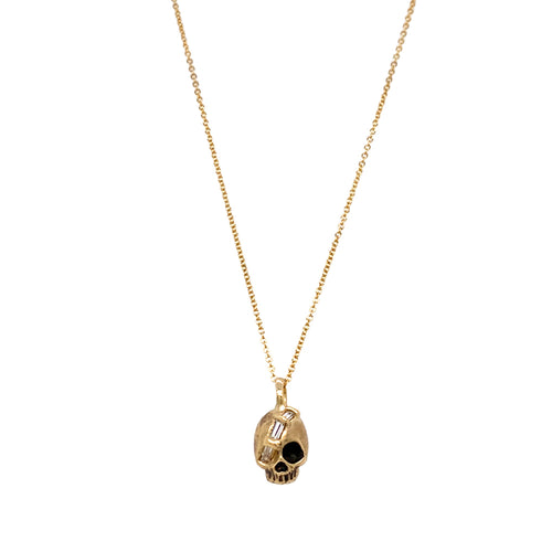 One-of-a-Kind Diamond & Yellow Gold Skull Pendant - "El Crá­neo"