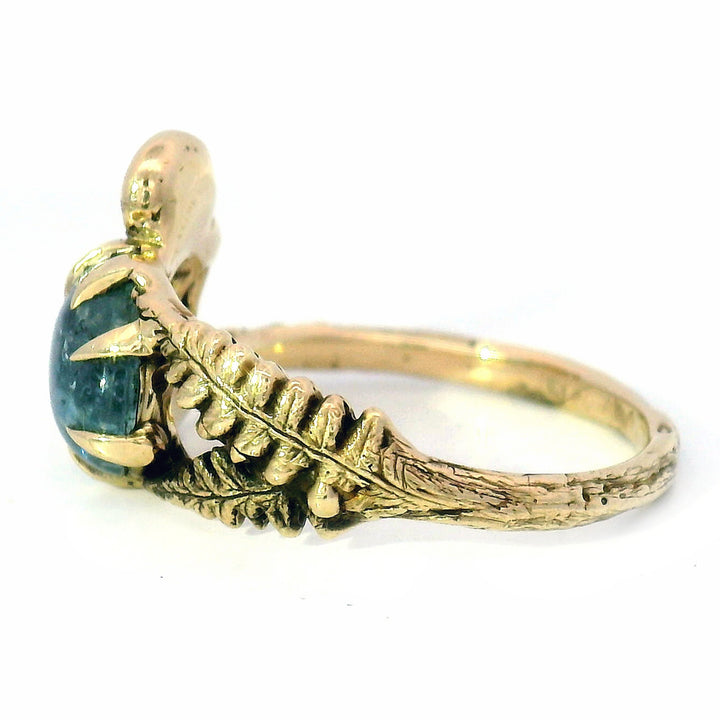 Cabochon Montana Sapphire & Mushroom Ring - "Seaview"