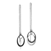 Sterling Silver Threader Earrings - "Petite Oval"
