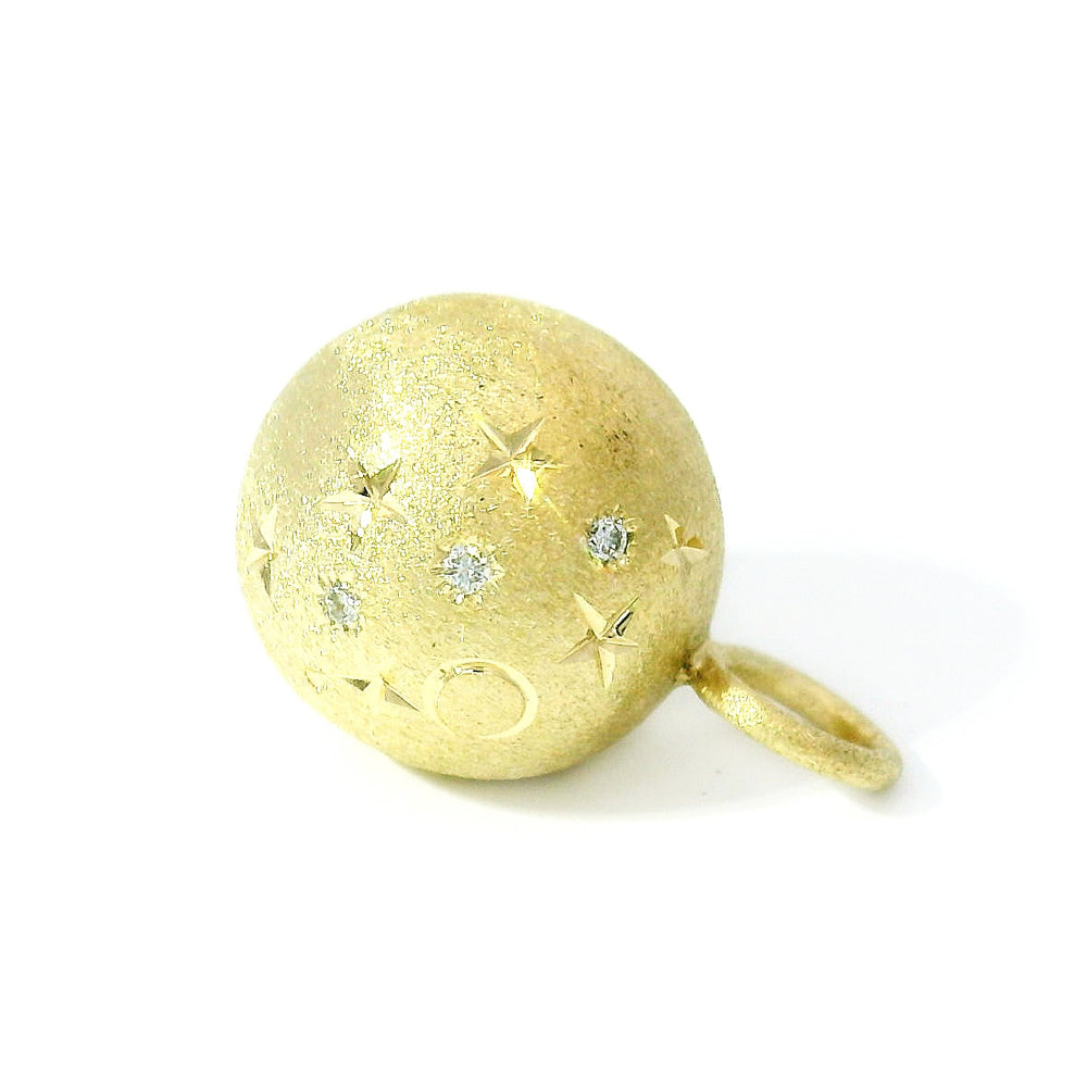 Diamond & Yellow Gold Celestial Ball Pendant - "Galileo"