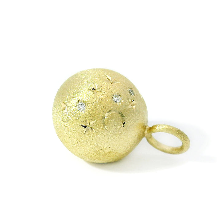 Diamond & Yellow Gold Celestial Ball Pendant - "Galileo"