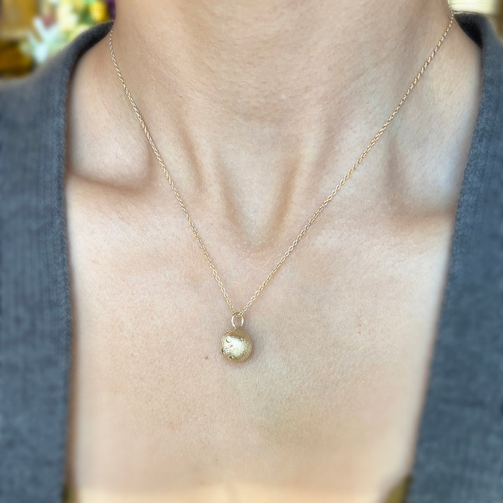 Diamond & Yellow Gold Celestial Ball Pendant - "Galileo"