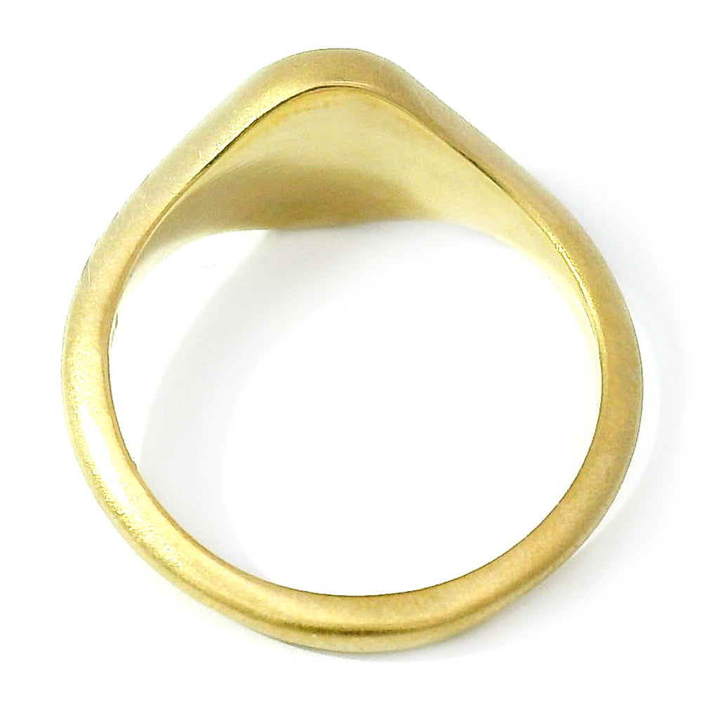 Diamond & Yellow Gold Celestial Ring - "Mini Signet Oval"