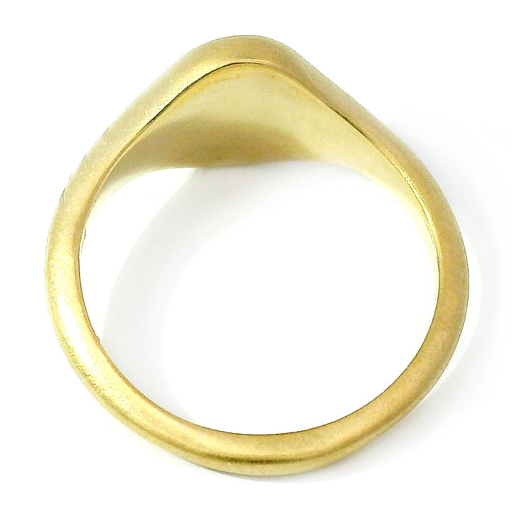 Diamond & Yellow Gold Celestial Ring - "Mini Signet Oval"