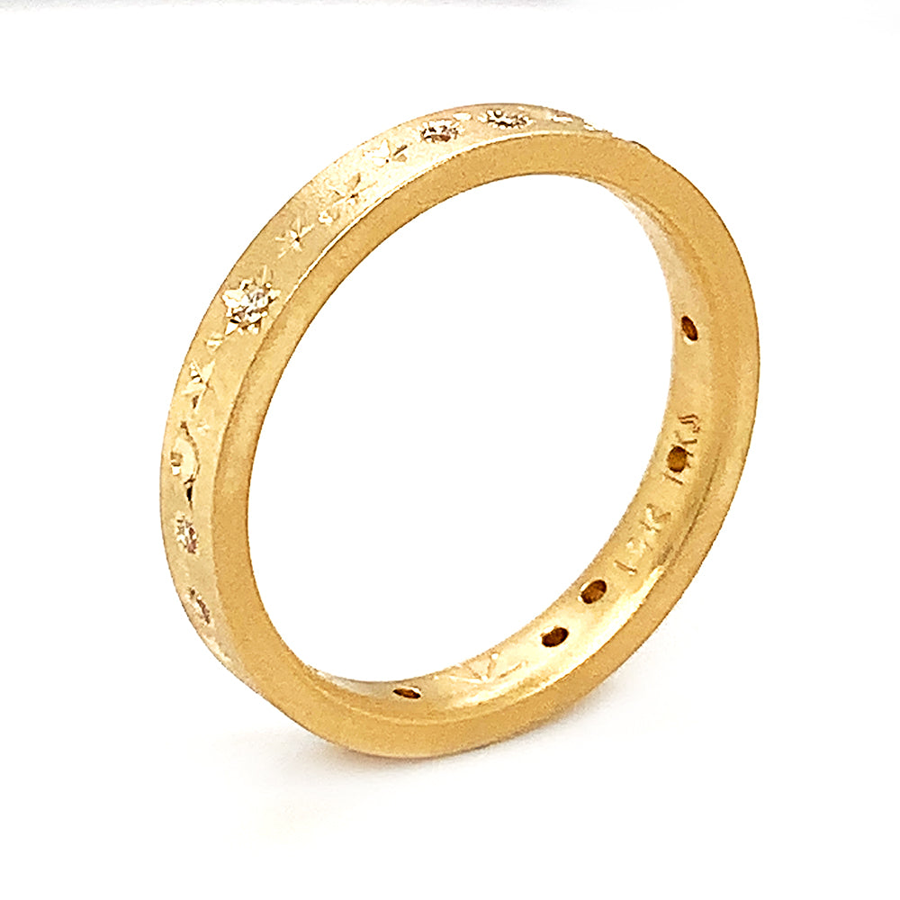 Celestial Yellow Gold & Diamond Ring - "Glittering Constellations"
