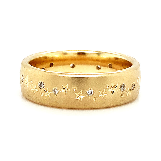 Celestial Yellow Gold & Diamond Ring - "A Sprinkle of Stars"
