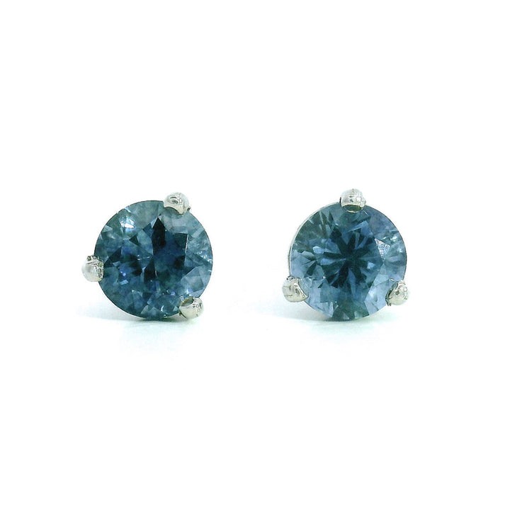 Blue Montana Sapphire & Platinum Earrings - "Marias"