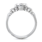 Platinum & Diamond Engagement Ring - "Triple Rosebud"