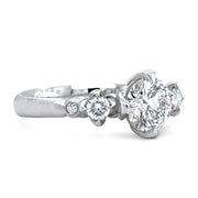Platinum & Diamond Engagement Ring - "Triple Rosebud"
