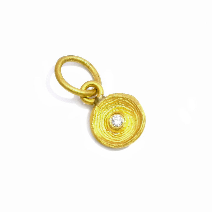 24K Yellow Gold & Diamond Pendant - "Golden Orb"