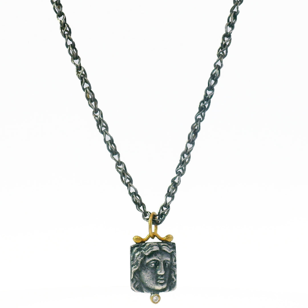 Diamond, Silver & Gold Pendant - "Apollo"