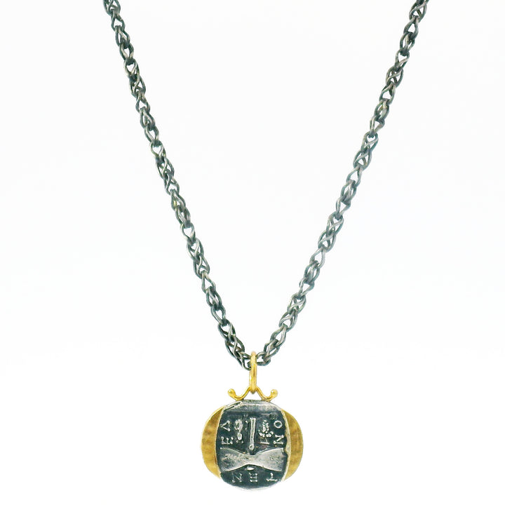 Diamond, Silver & Yellow Gold Janus Pendant - "The Beginning & The End"