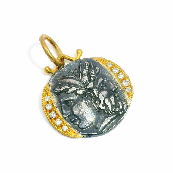 Diamond, Silver & Yellow Gold Janus Pendant - "The Beginning & The End"