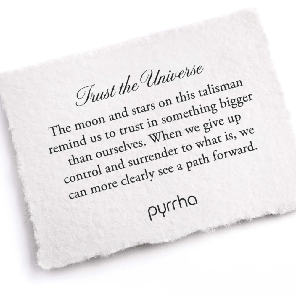 Sterling Silver and Yellow Gold Moon and Galaxy Talisman Necklace Note