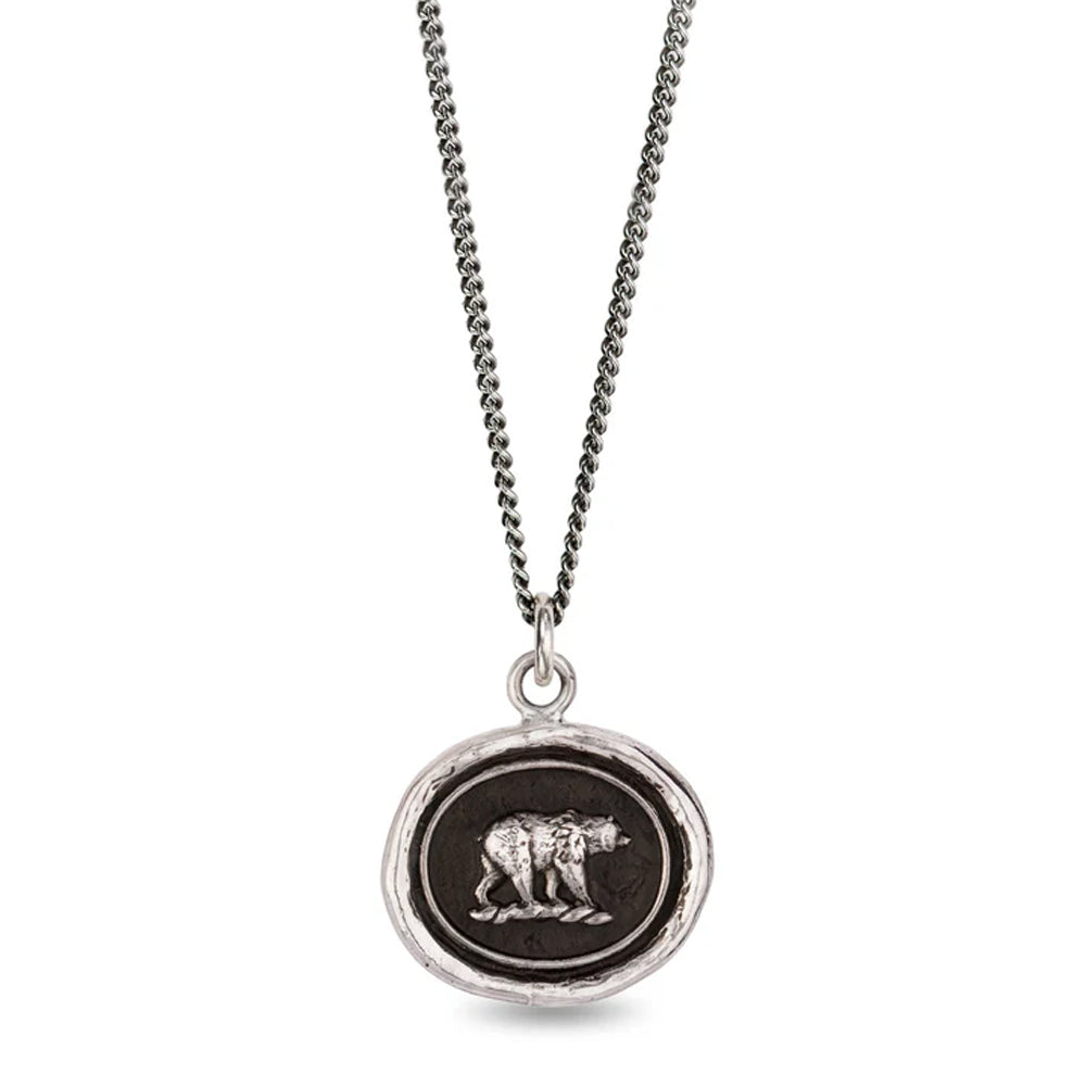 Mother Bear talisman necklace by Pyrrha in sterling silver