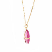 One-of-a-Kind Pink Sapphire & Yellow Gold Necklace - "Butterfly Wing"