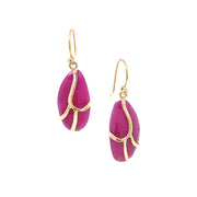 One-of-a-Kind Ruby & Gold Drop Earrings - "Butterfly Wing"