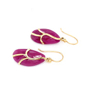 One-of-a-Kind Ruby & Gold Drop Earrings - "Butterfly Wing"