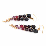 Almandine, Malaya, & Rhodolite Drop Earrings - "Large Caviar"