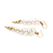 Moonstone & Yellow Gold Earrings - "Large Caviar"