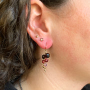 Almandine, Malaya, & Rhodolite Garnet Drop Earrings - "Small Caviar"