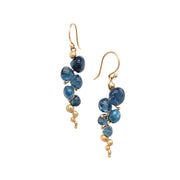 Kyanite Briolette Drop Earrings - "Small Caviar"