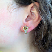 One-of-a-Kind Montana Agate Stud Earrings - "Owl"