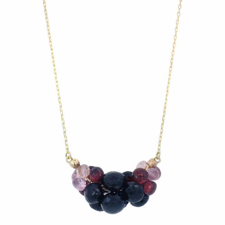 Garnet Briolette Cluster Necklace - "Large Cloud"