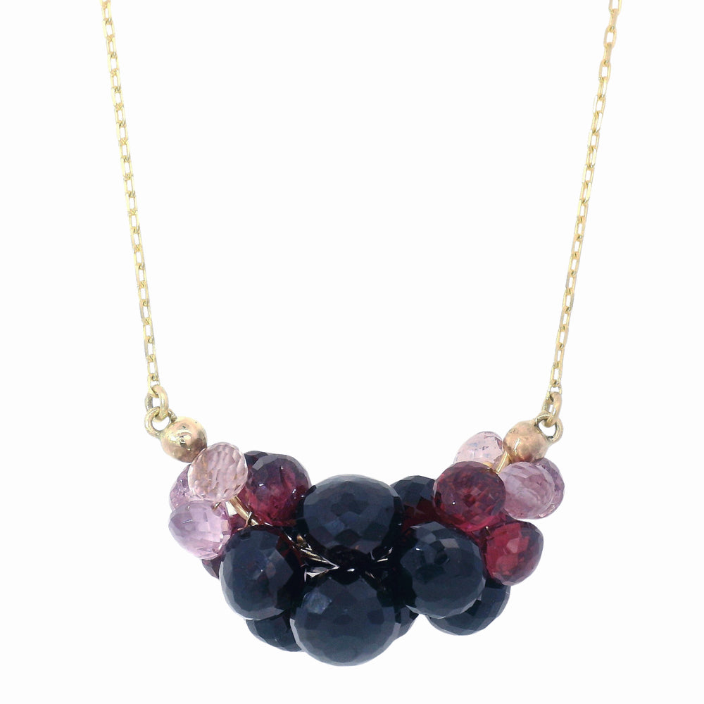 Garnet Briolette Cluster Necklace - "Large Cloud"