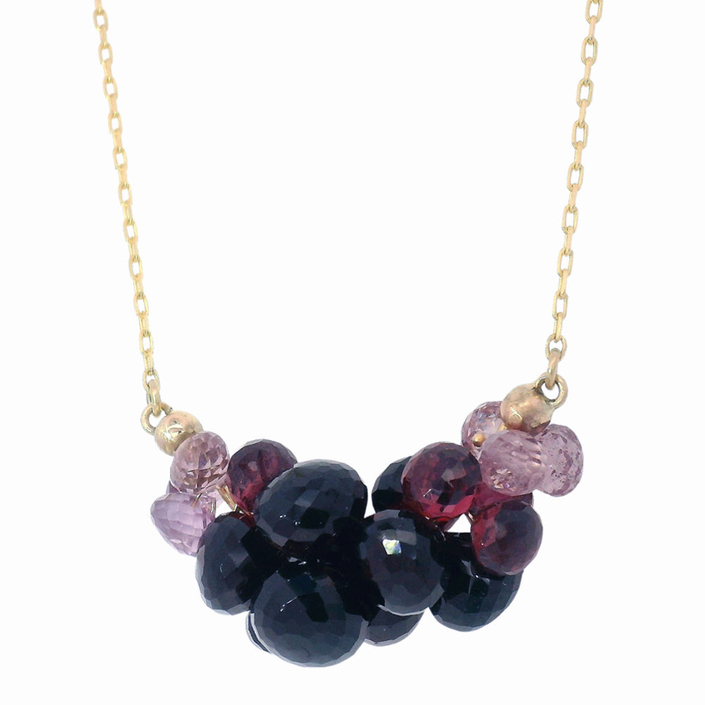 Garnet Briolette Cluster Necklace - "Large Cloud"